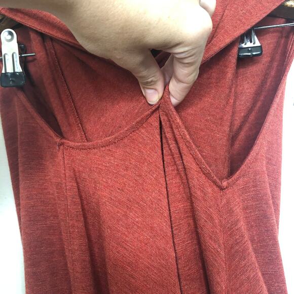 Anthropologie Vanessa Virginia Top Tie Front Rust Red Orange Tunic Tank Small - Picture 5 of 8